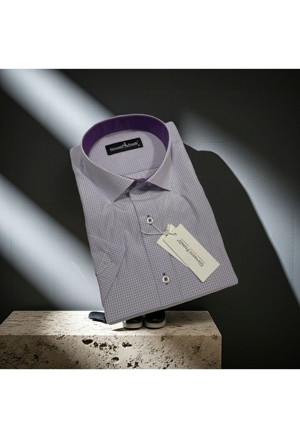 0331 CR K 003 Slim Fit Kısa Kol Desenli Erkek Gömlek 3GMK310331003 - Giovanni Fratelli