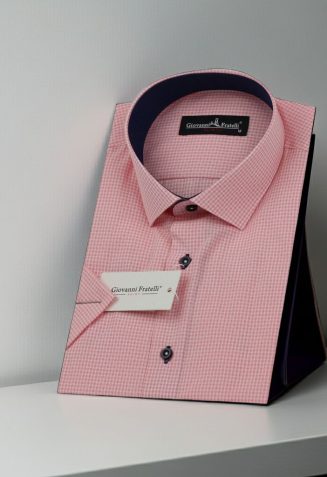 Slim Fit Kısa Kol Desenli Erkek Gömlek 3GMK310331008