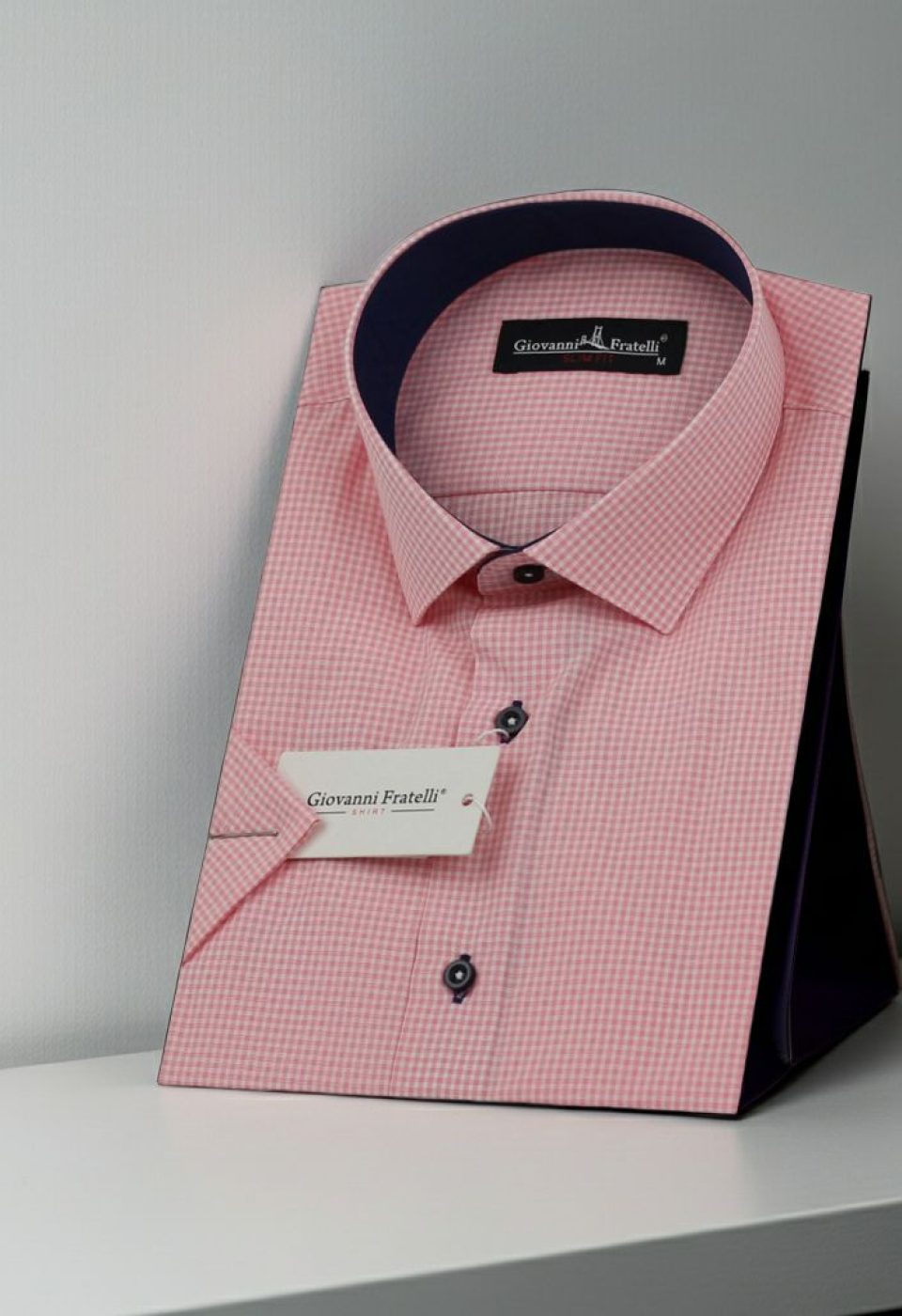 Slim Fit Kısa Kol Desenli Erkek Gömlek 3GMK310331008