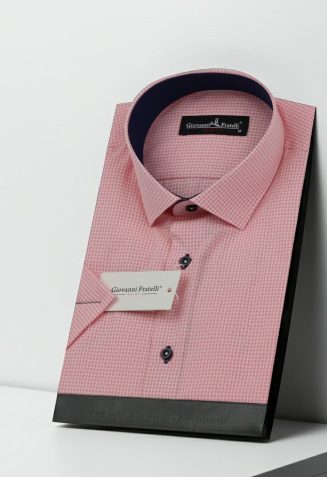Slim Fit Kısa Kol Desenli Erkek Gömlek 3GMK310331008