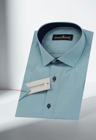 Slim Fit Kısa Kol Desenli Erkek Gömlek 3GMK310331009