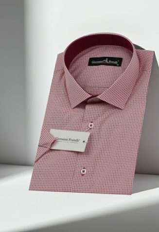 Slim Fit Kısa Kol Desenli Erkek Gömlek 3GMK310331012
