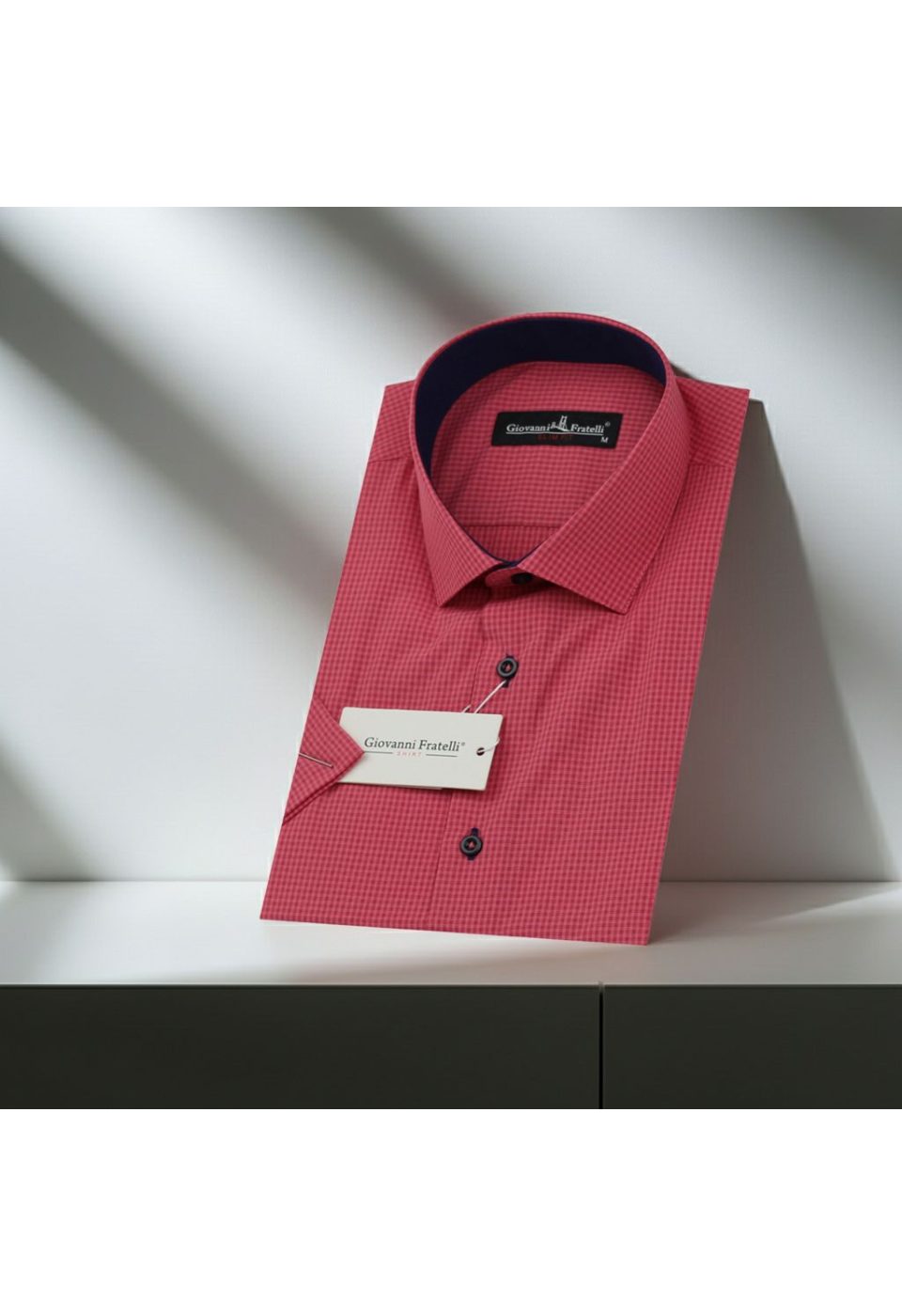 0331 CR K 013 Slim Fit Kısa Kol Desenli Erkek Gömlek 3GMK310331013 - Giovanni Fratelli