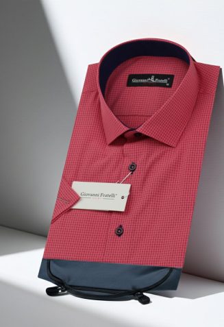 Slim Fit Kısa Kol Desenli Erkek Gömlek 3GMK310331013