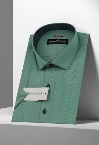 Slim Fit Kısa Kol Desenli Erkek Gömlek 3GMK310331019