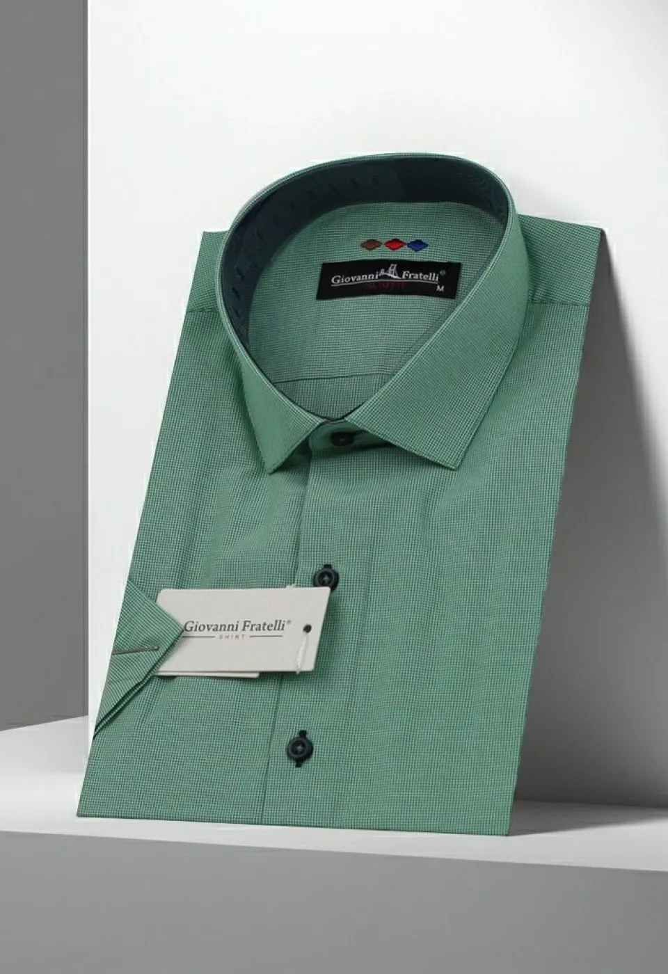 Slim Fit Kısa Kol Desenli Erkek Gömlek 3GMK310331019