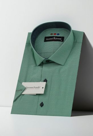 Slim Fit Kısa Kol Desenli Erkek Gömlek 3GMK310331019