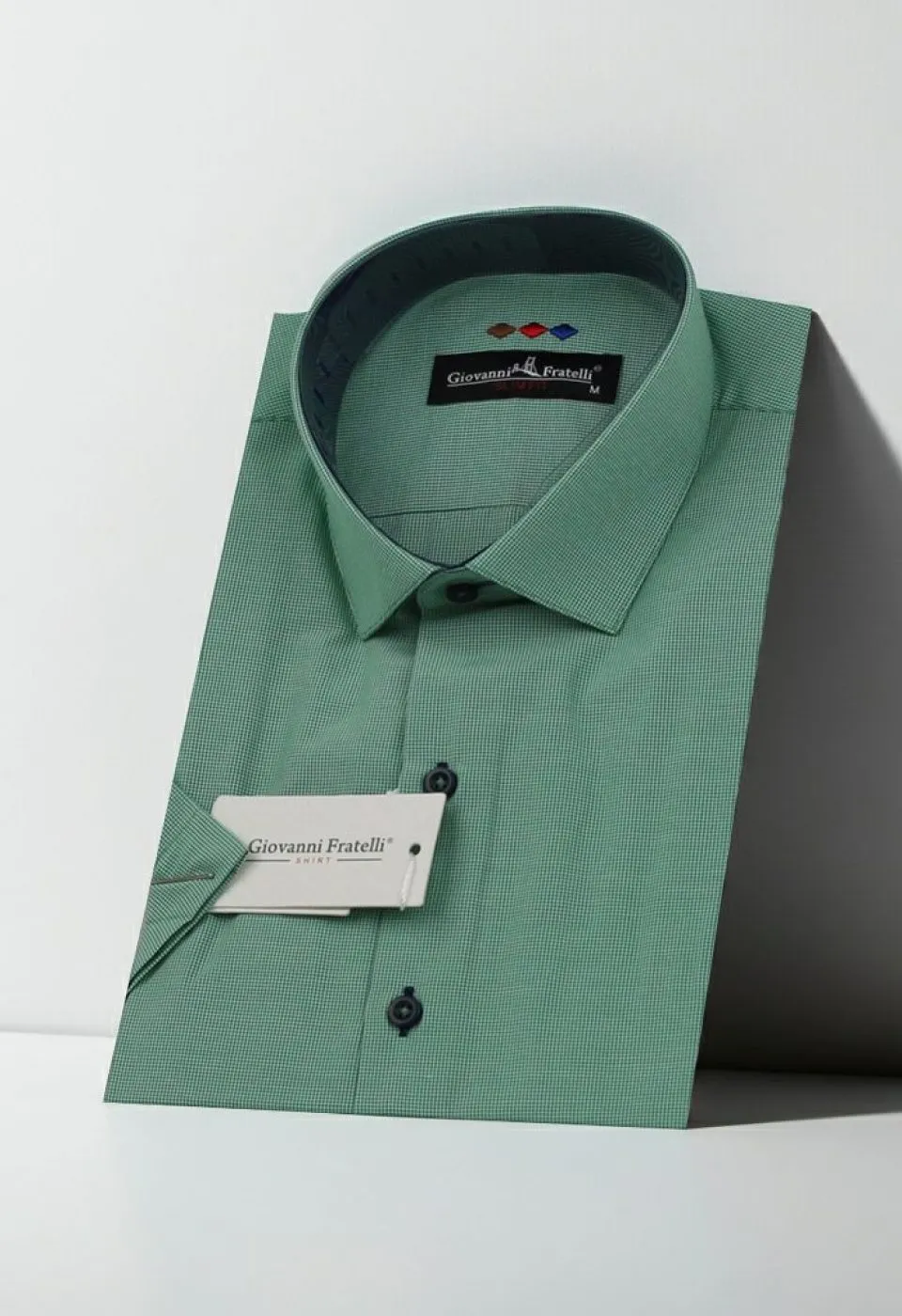 Slim Fit Kısa Kol Desenli Erkek Gömlek 3GMK310331019