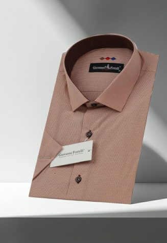 Slim Fit Kısa Kol Desenli Erkek Gömlek 3GMK310331022