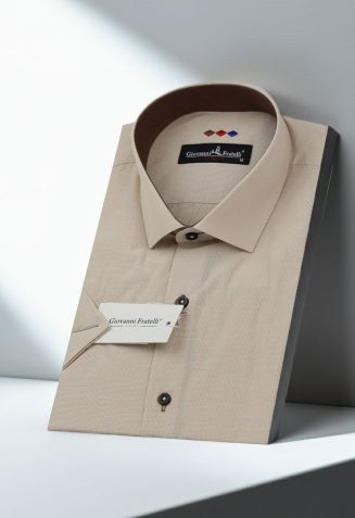 Slim Fit Kısa Kol Desenli Erkek Gömlek 3GMK310331023