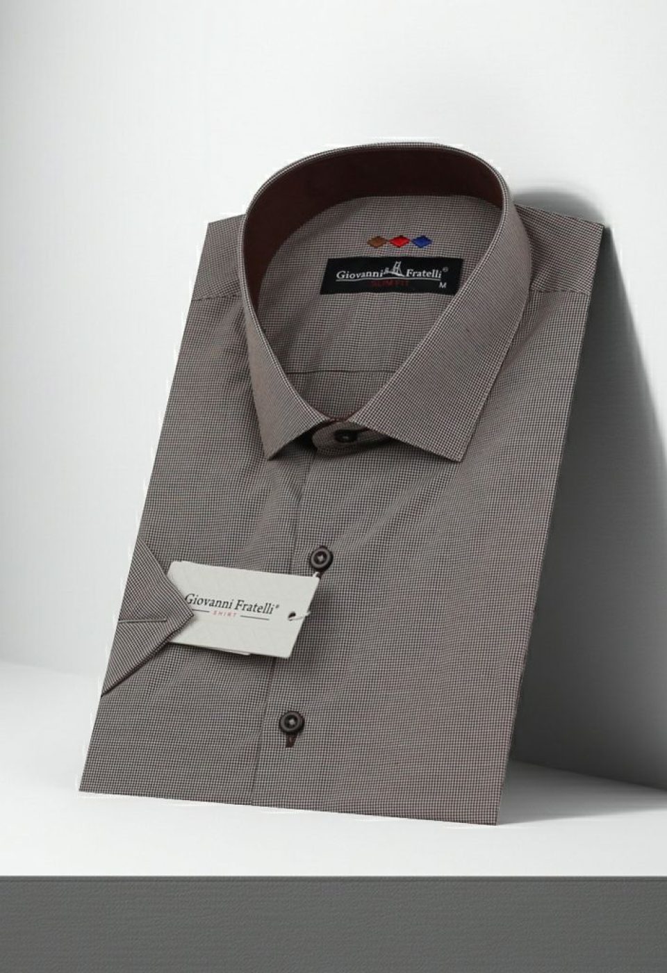 Slim Fit Kısa Kol Desenli Erkek Gömlek 3GMK310331036