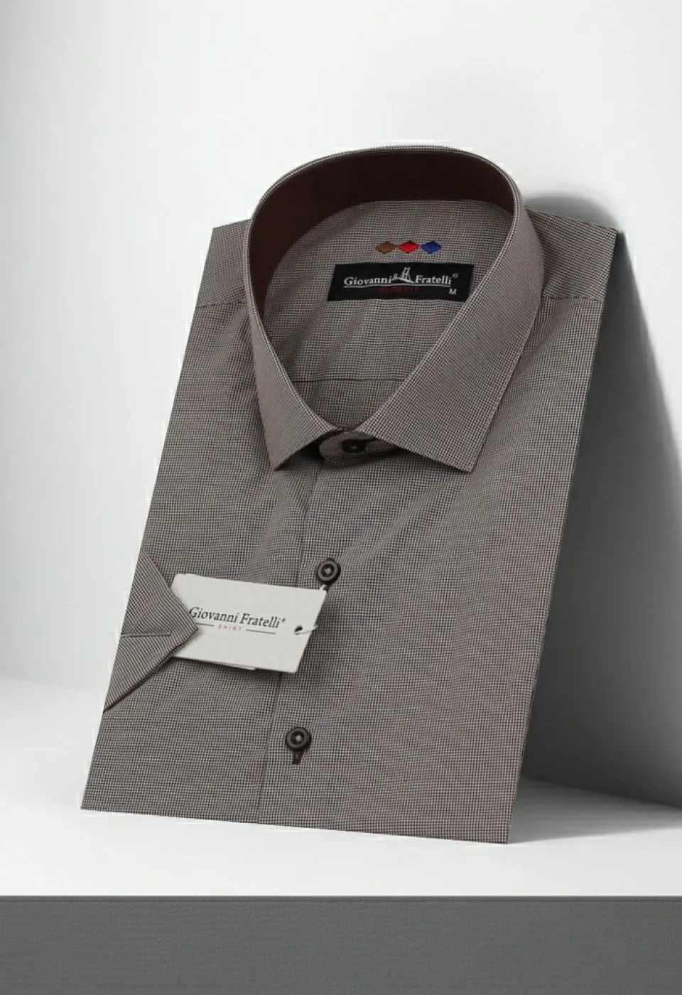 Slim Fit Kısa Kol Desenli Erkek Gömlek 3GMK310331036