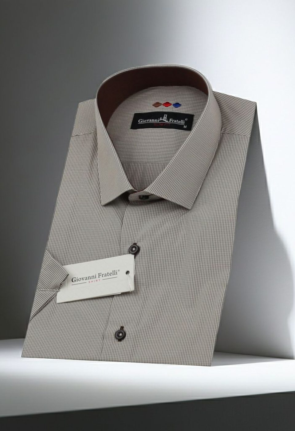 Slim Fit Kısa Kol Desenli Erkek Gömlek 3GMK310331038