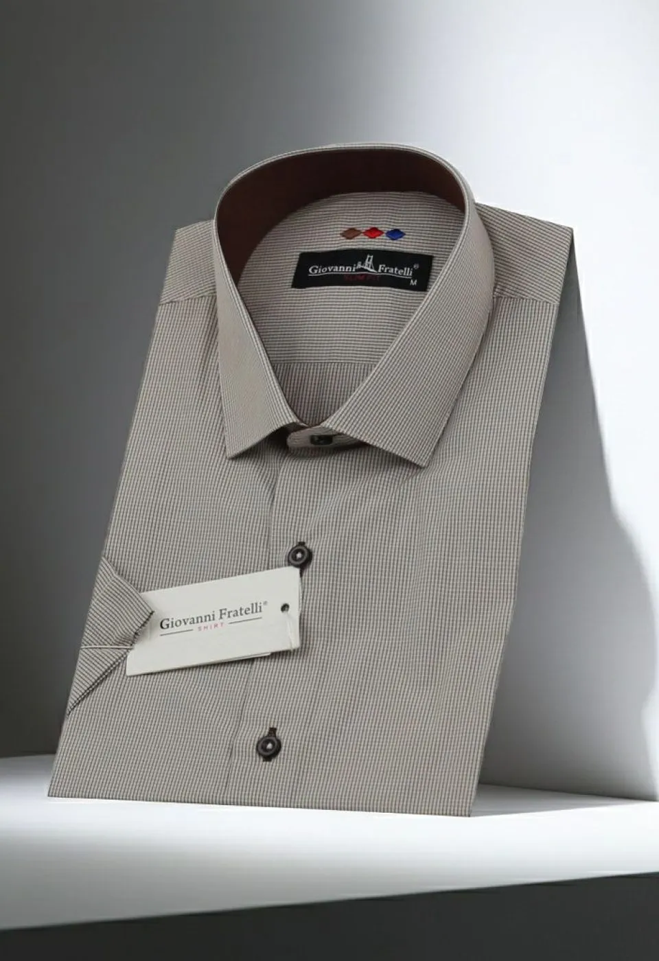 Slim Fit Kısa Kol Desenli Erkek Gömlek 3GMK310331038
