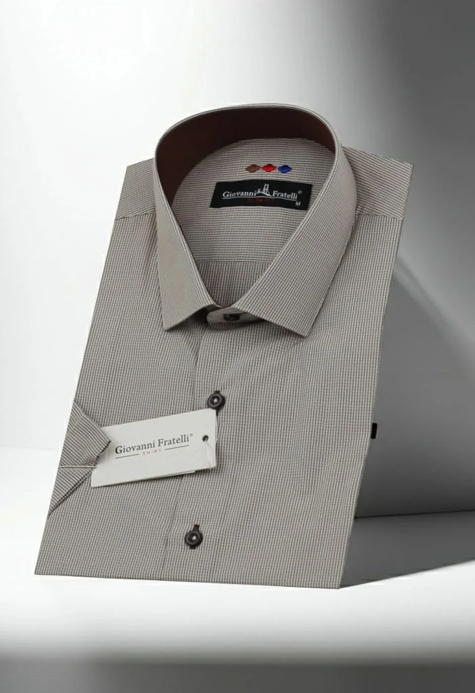 Slim Fit Kısa Kol Desenli Erkek Gömlek 3GMK310331038
