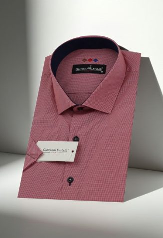 Slim Fit Kısa Kol Desenli Erkek Gömlek 3GMK310331039