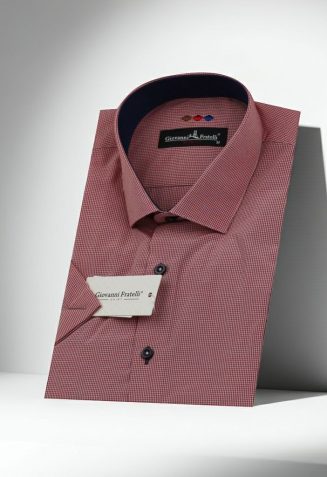 Slim Fit Kısa Kol Desenli Erkek Gömlek 3GMK310331042