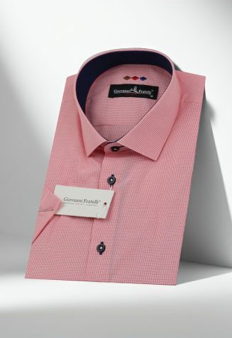 Slim Fit Kısa Kol Desenli Erkek Gömlek 3GMK310331045