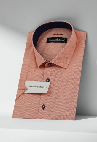 Slim Fit Kısa Kol Desenli Erkek Gömlek 3GMK310331047