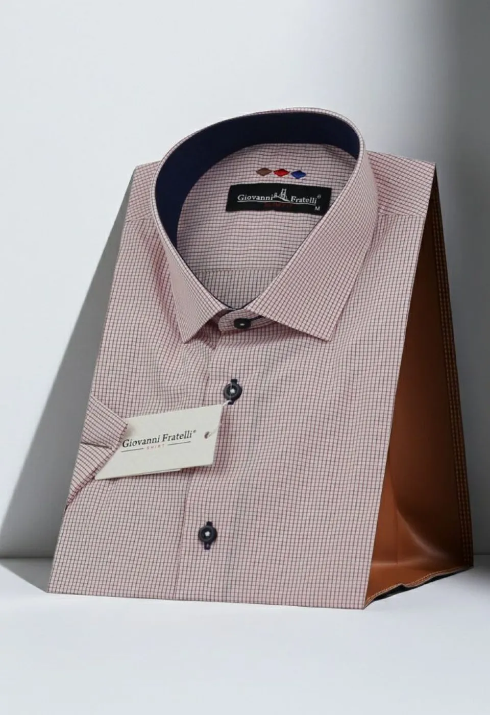 Slim Fit Kısa Kol Desenli Erkek Gömlek 3GMK310331049