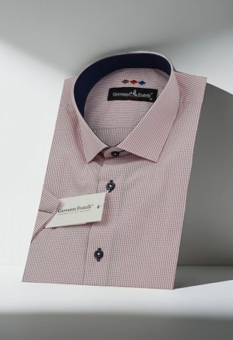Slim Fit Kısa Kol Desenli Erkek Gömlek 3GMK310331049