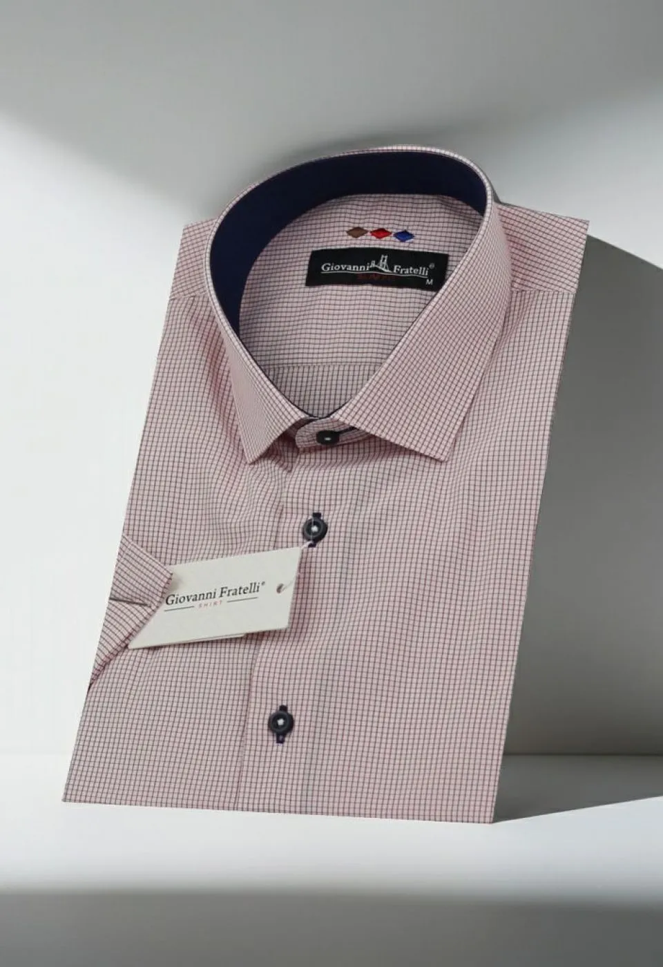 Slim Fit Kısa Kol Desenli Erkek Gömlek 3GMK310331049
