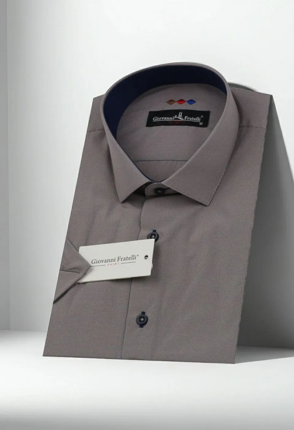 Slim Fit Kısa Kol Desenli Erkek Gömlek 3GMK310331051