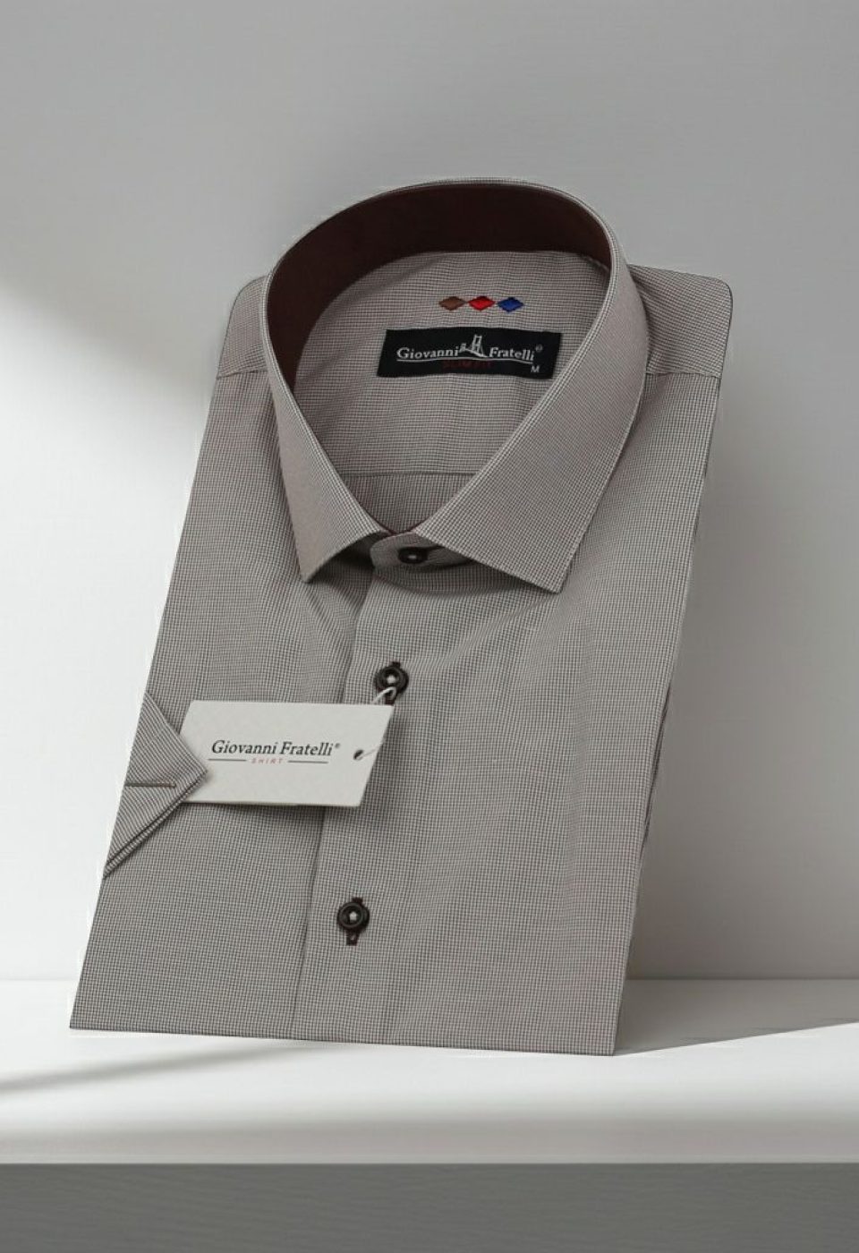 Slim Fit Kısa Kol Desenli Erkek Gömlek 3GMK310331056