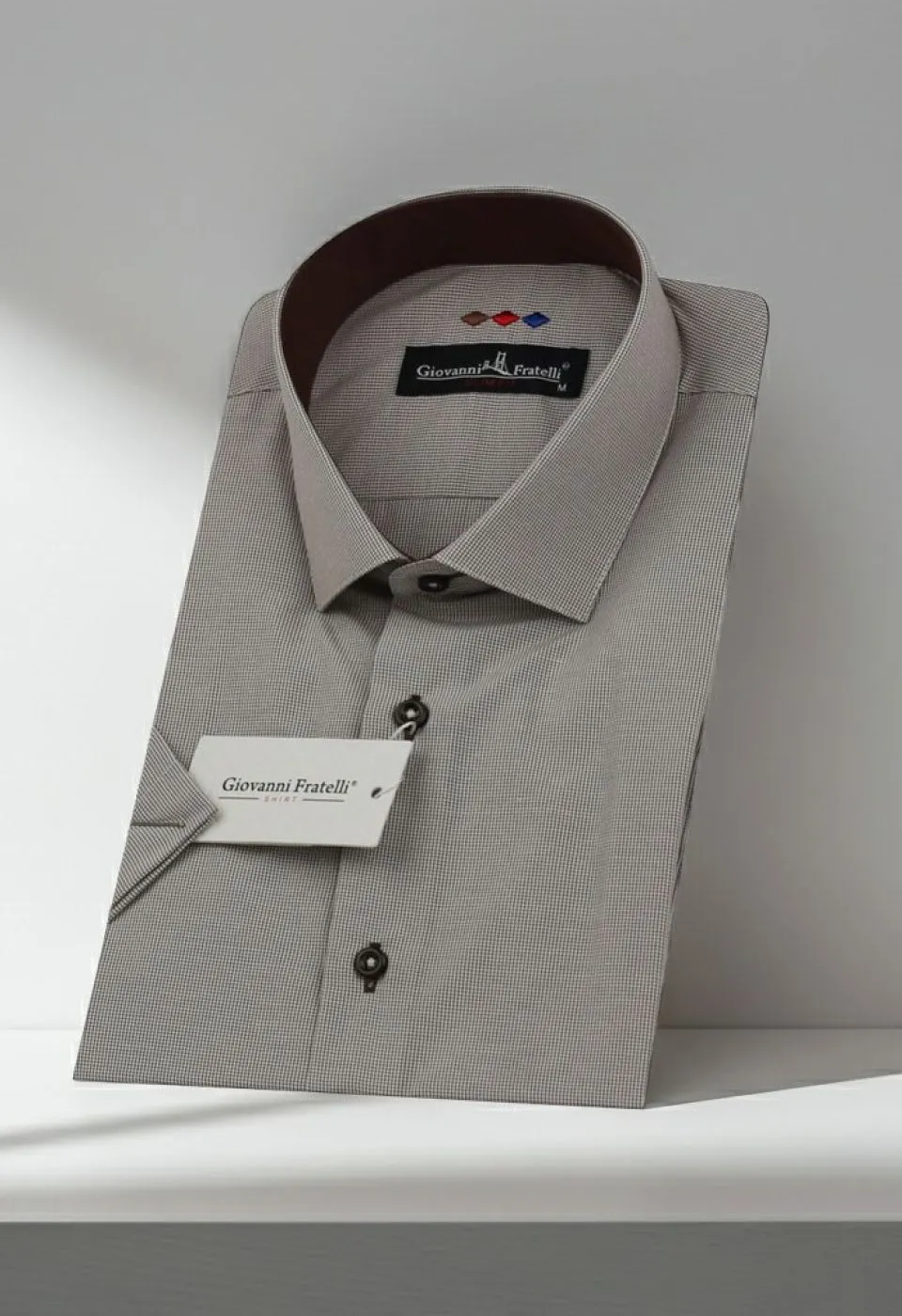 Slim Fit Kısa Kol Desenli Erkek Gömlek 3GMK310331056