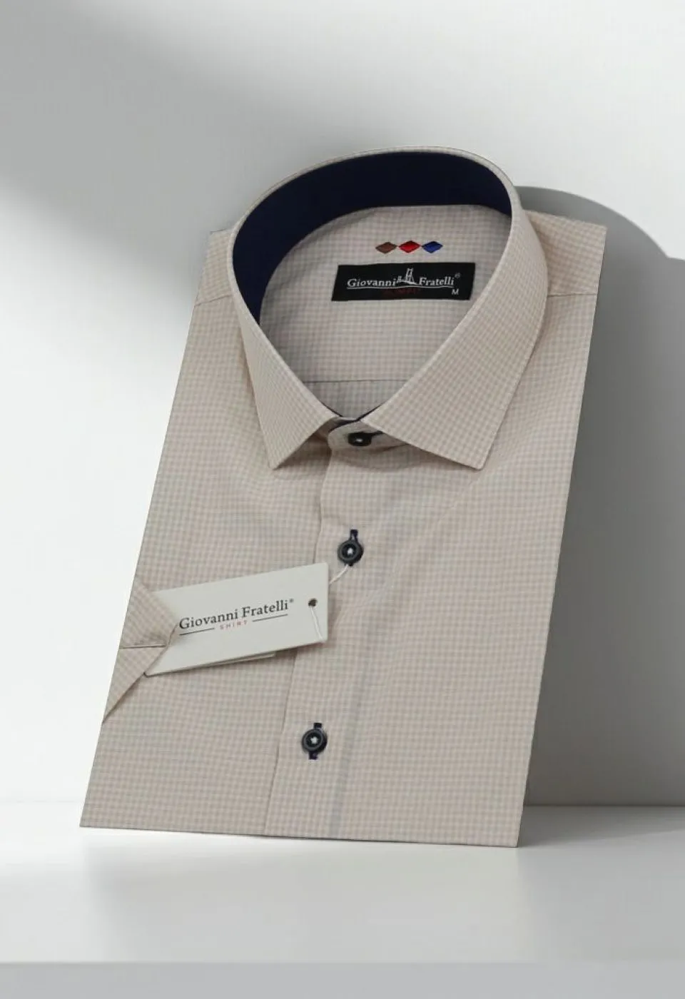 Slim Fit Kısa Kol Desenli Erkek Gömlek 3GMK310331065