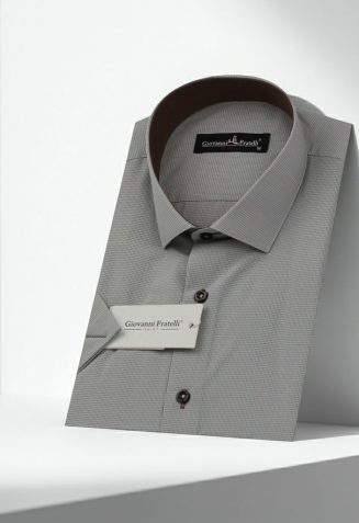 Slim Fit Kısa Kol Desenli Erkek Gömlek 3GMK310331A10