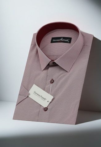 Slim Fit Kısa Kol Desenli Erkek Gömlek 3GMK330335007