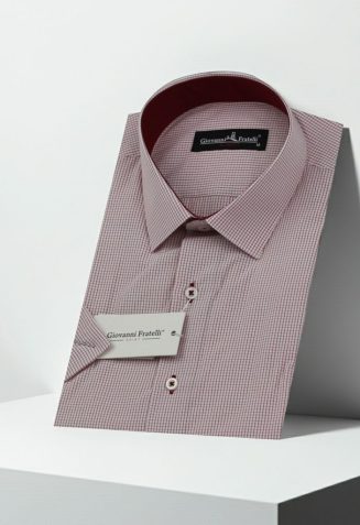 Slim Fit Kısa Kol Desenli Erkek Gömlek 3GMK330335012