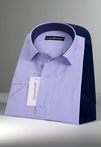 Slim Fit Kısa Kol Desenli Erkek Gömlek 3GMK330335013