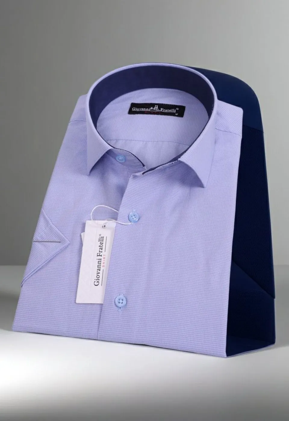 Slim Fit Kısa Kol Desenli Erkek Gömlek 3GMK330335013