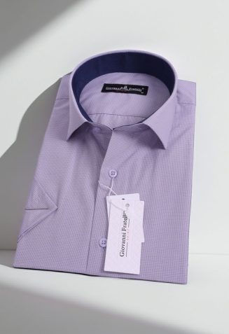 Slim Fit Kısa Kol Desenli Erkek Gömlek 3GMK330335015