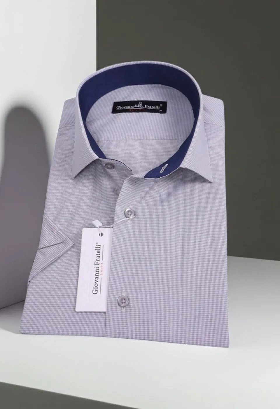 Slim Fit Kısa Kol Desenli Erkek Gömlek 3GMK330335016