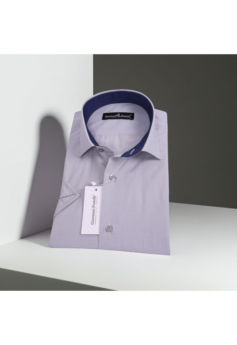 0335 CR K 016 Slim Fit Kısa Kol Desenli Erkek Gömlek 3GMK330335016 - Giovanni Fratelli