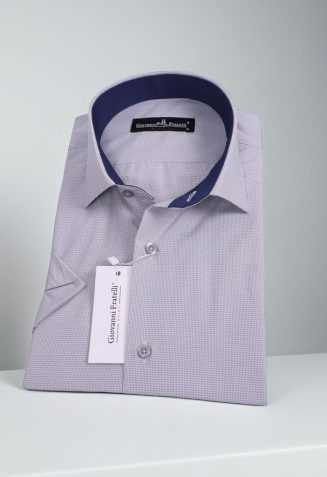 Slim Fit Kısa Kol Desenli Erkek Gömlek 3GMK330335016