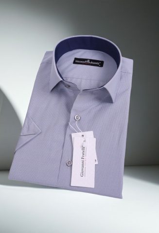 Slim Fit Kısa Kol Desenli Erkek Gömlek 3GMK330335017