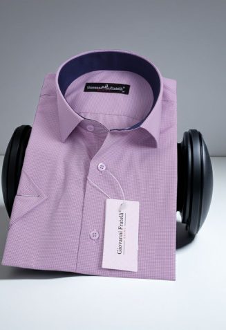 Slim Fit Kısa Kol Desenli Erkek Gömlek 3GMK330335019