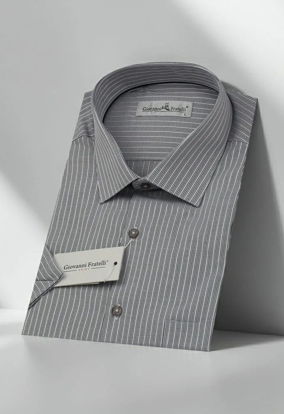 Klasik Kısa Kol Desenli Erkek Gömlek 3GMK350345006