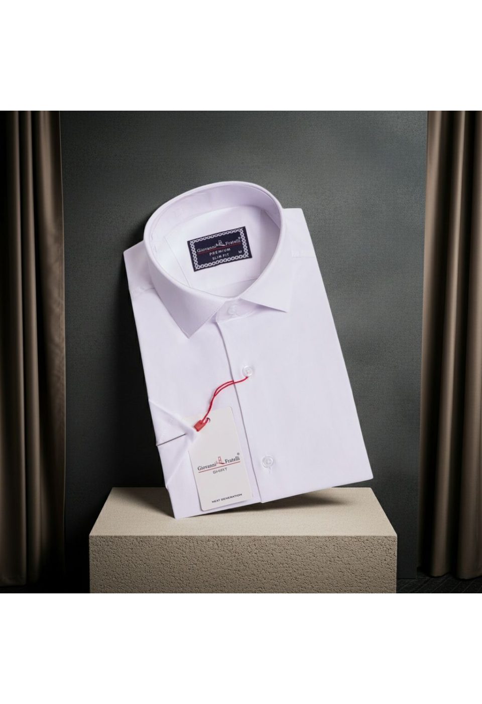 Slim Fit Kısa Kol Düz Renk Saten Erkek Gömlek 3GMK323030001 - Giovanni Fratelli