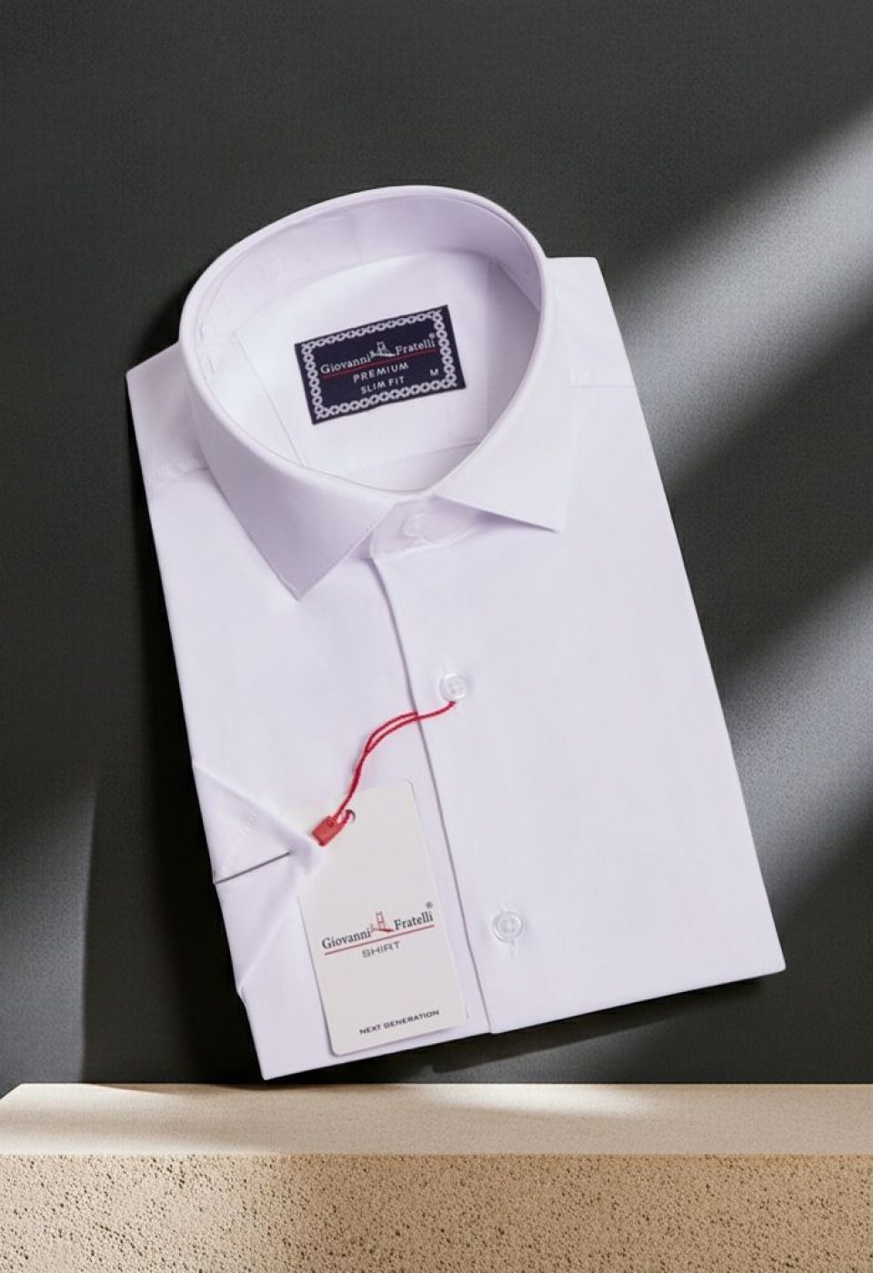 Slim Fit Kısa Kol Düz Renk Saten Erkek Gömlek 3GMK323030001 - Giovanni Fratelli