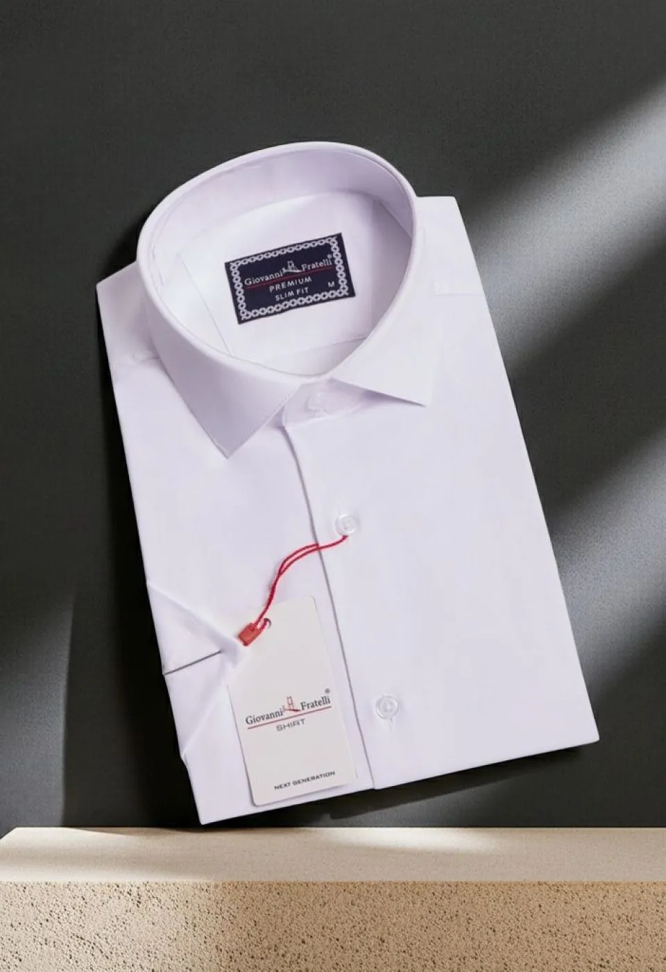 Slim Fit Kısa Kol Düz Renk Saten Erkek Gömlek 3GMK323030001 - Giovanni Fratelli
