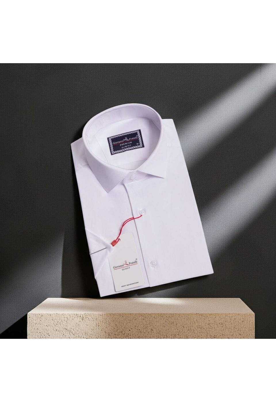 Slim Fit Kısa Kol Düz Renk Saten Erkek Gömlek 3GMK323030001 - Giovanni Fratelli