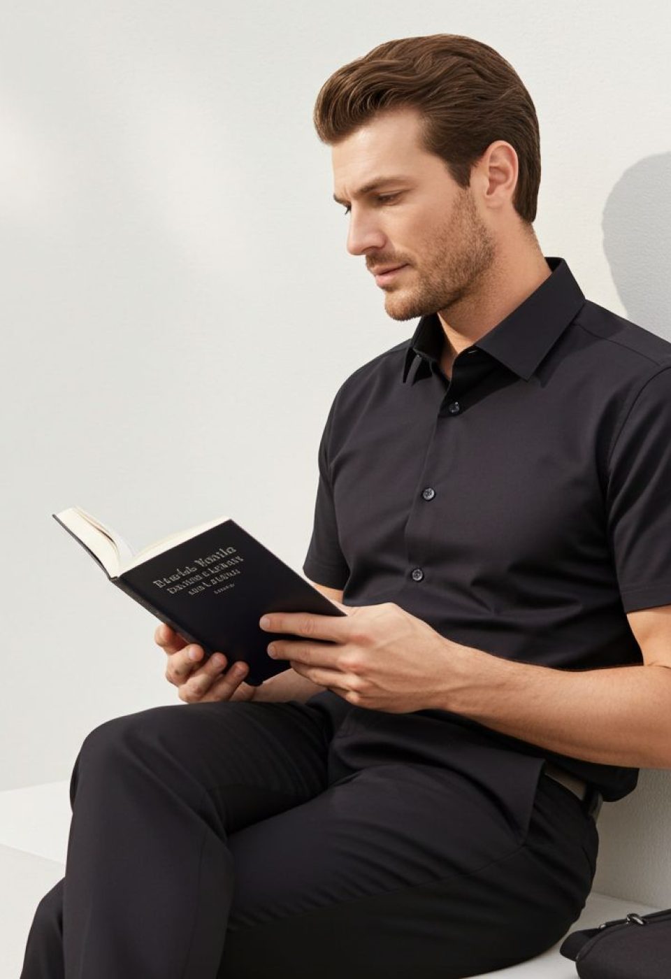 Slim Fit Kısa Kol Düz Renk Saten Erkek Gömlek 3GMK323030003 Slim Fit Kısa Kol Düz Renk Saten Erkek Gömlek 3GMK323030003