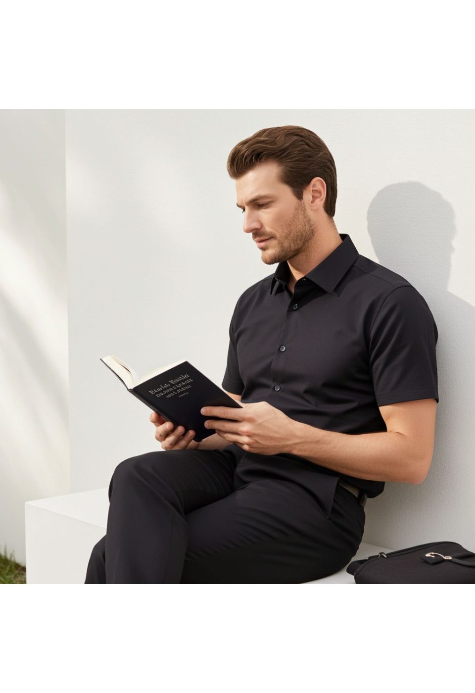 Slim Fit Kısa Kol Düz Renk Saten Erkek Gömlek 3GMK323030003 - Giovanni Fratelli