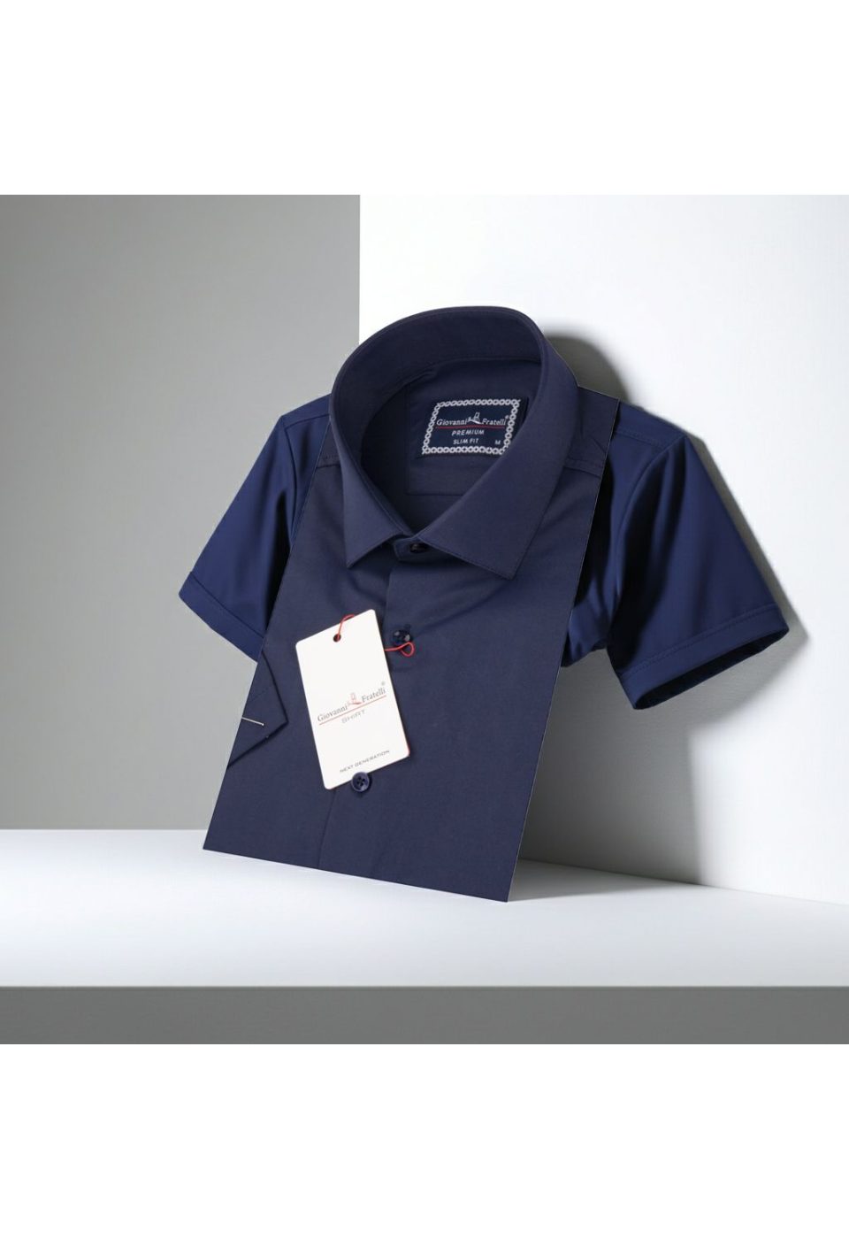 Slim Fit Kısa Kol Düz Renk Saten Erkek Gömlek 3GMK323030004 - Giovanni Fratelli