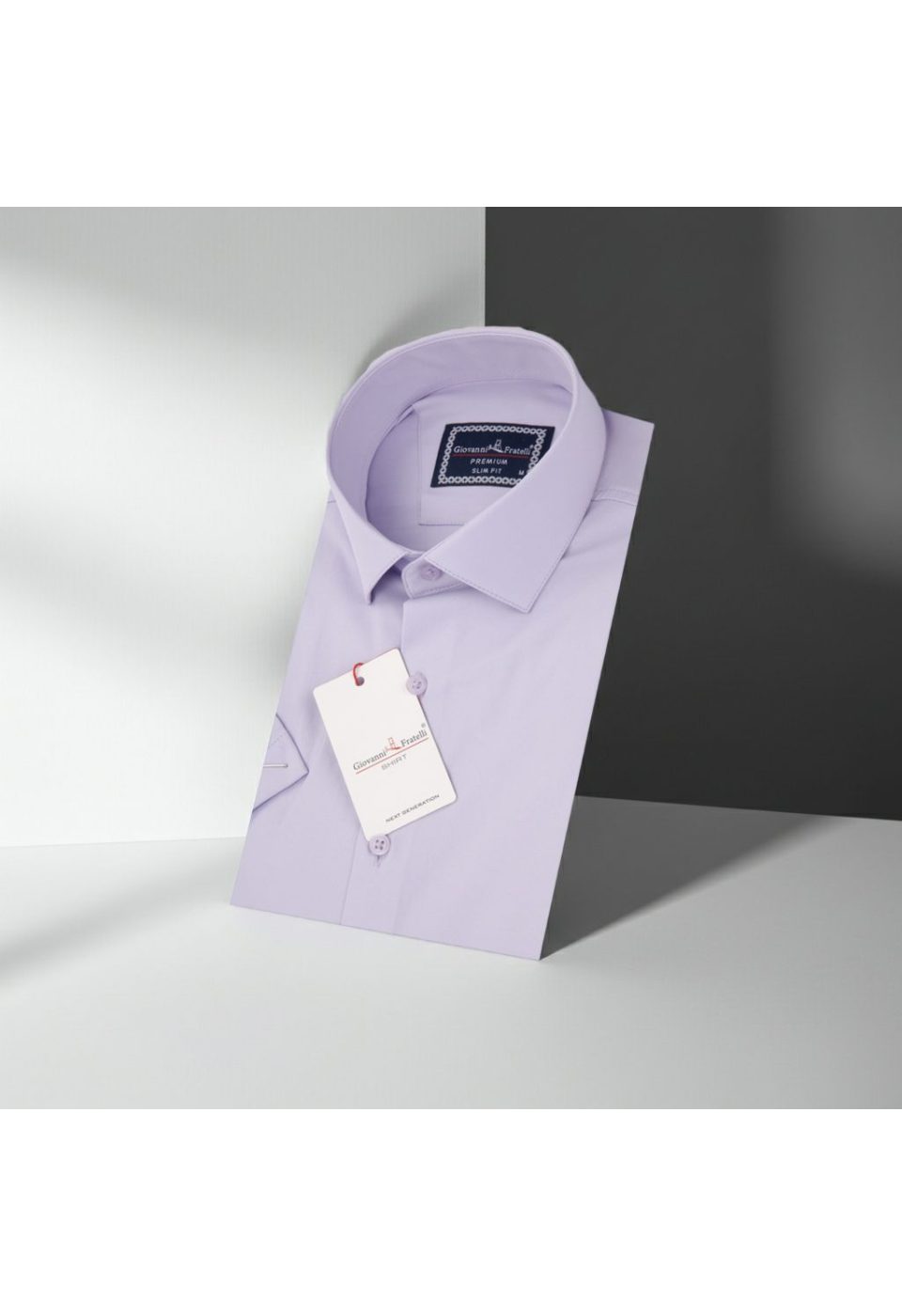 Slim Fit Kısa Kol Düz Renk Saten Erkek Gömlek 3GMK323030006 - Giovanni Fratelli